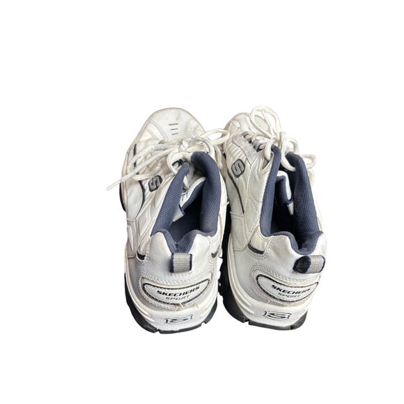 Skechers Sport Mens Lace-Up Walking Shoes Size 11.5 White & Navy Leather/Synthet - Picture 12 of 12